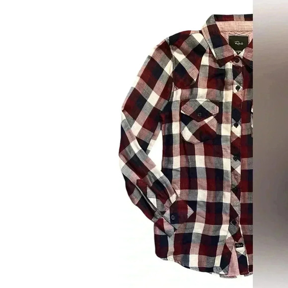 Rails Kendra Button Down in Maroon Check - Picture 2 of 6